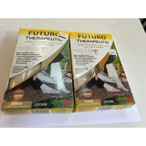 (2) Future Therapeutic Open Toe/Open Heel Stocking Beige X Large